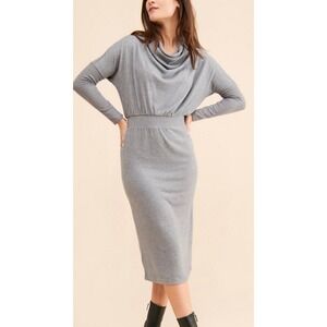 Anthropologie Daily Practice Arabella Drapey Midi Dress Grey Size Medium